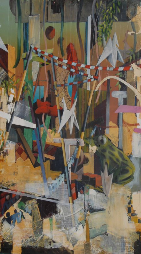Cronache inesatte, 2012, olio su tavola, 160x90 cm