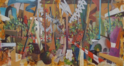 D'istanti distanti, 2012, olio su tavola, 70x130 cm