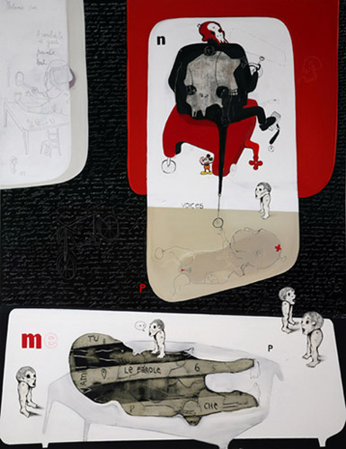 024-deus ex machina - 2008. mixed media on canvas 160x200cm