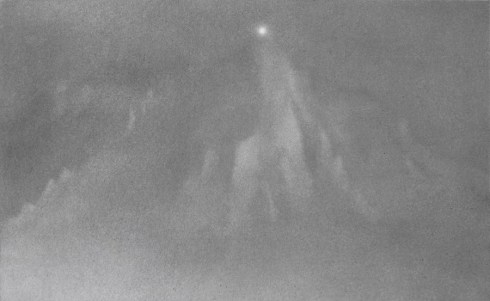 Giuseppe Costa, Montagna Longa (serie Heimat), Carboncino e grafite su cartoncino, 33x20 cm., 2013