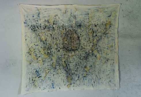 Kudo-Masahide,-The-forest-of-the-memory-II,-olio-su-cotone-grezzo,-162x130,3-cm.,-2014