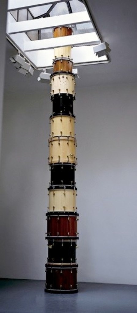 Drumcusi, 2002, An homage at the Infinite Column by Brancusi by a fan of drumming.