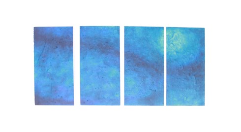 Blue Moon, olio, acrilico, resina, gesso su Polistirolo, 135x60cm, 2014