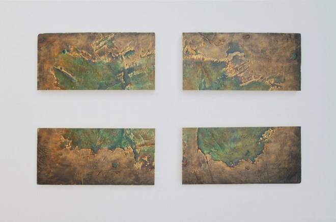 On the Edge, olio, acrilico, resina, gesso su Polistirolo, 140x80 cm., 2014