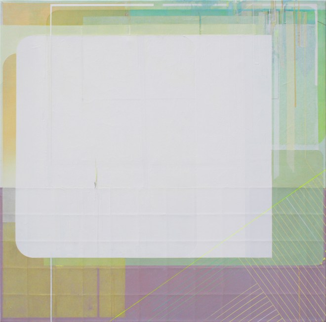 Viviana Valla, De-constriction, 2014, Tec.mista su tela, 60x60cm