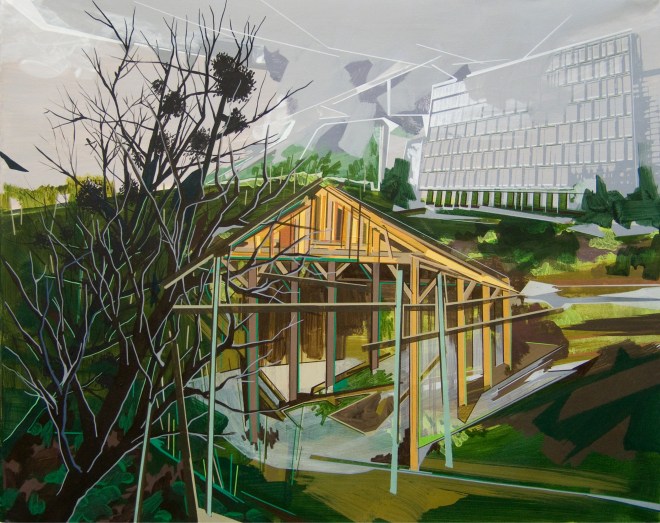 Annalisa Fulvi, Geometrie Rurali 3, acrylic on canvas, 80x100 cm, 2014