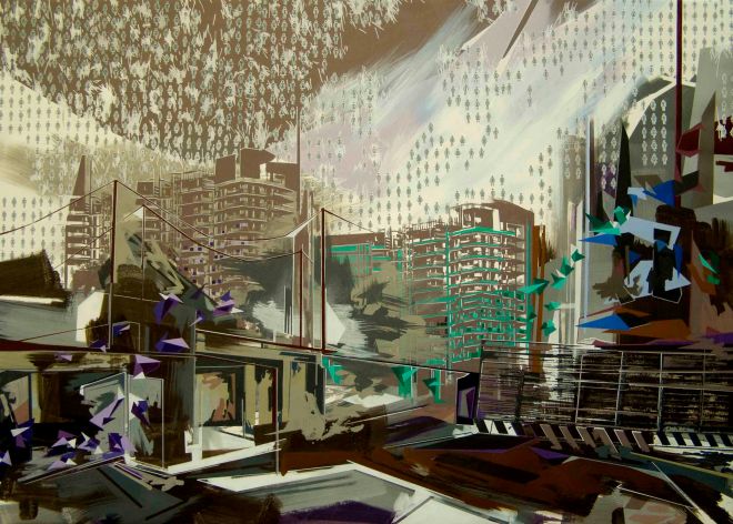 Piovono s t r n z, acrilico su tela, 145x195 cm, 2014