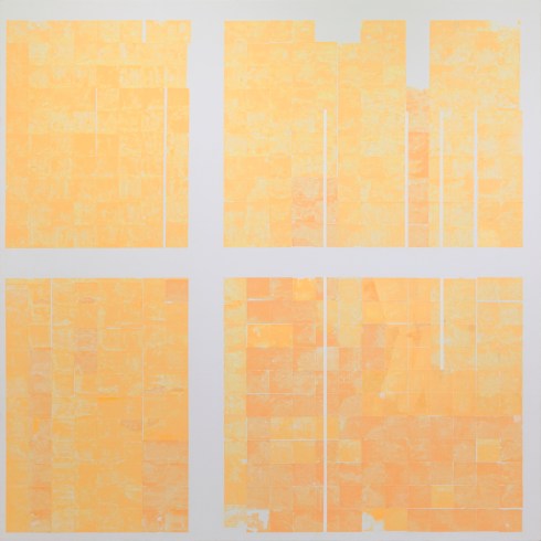 Viviana Valla, 2016, Chromofobia, 180x180cm, mixed media and collage on canvas