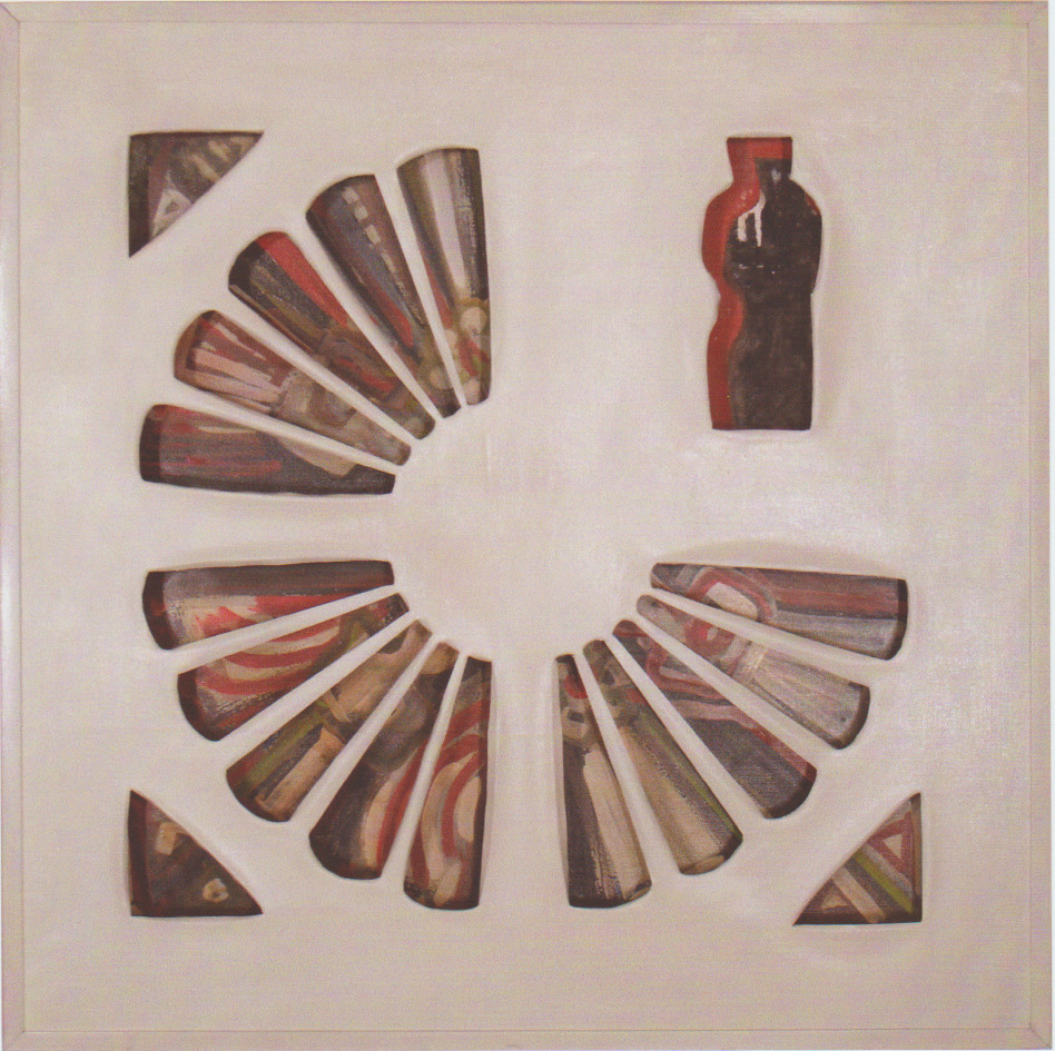 1964-nicolotti-visione-1964-tela-intagliata-e-dipinta-e-tecnica-mista-90x90-cm