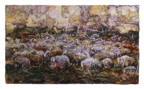 Gregge -Transhumance - Bovarismo- 127x75 cm - 2017 - mixed media on photographic paper