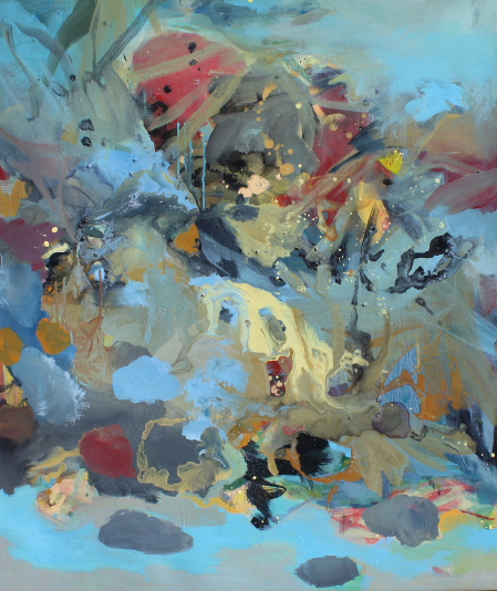 eaux dormantes_2018_olio smalto e acrilico su tela_cm 114x97