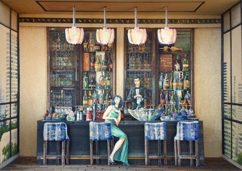 Monolocale 75 ,(Typhoon 1), anno 2019, tecnica mista, cm 35x50