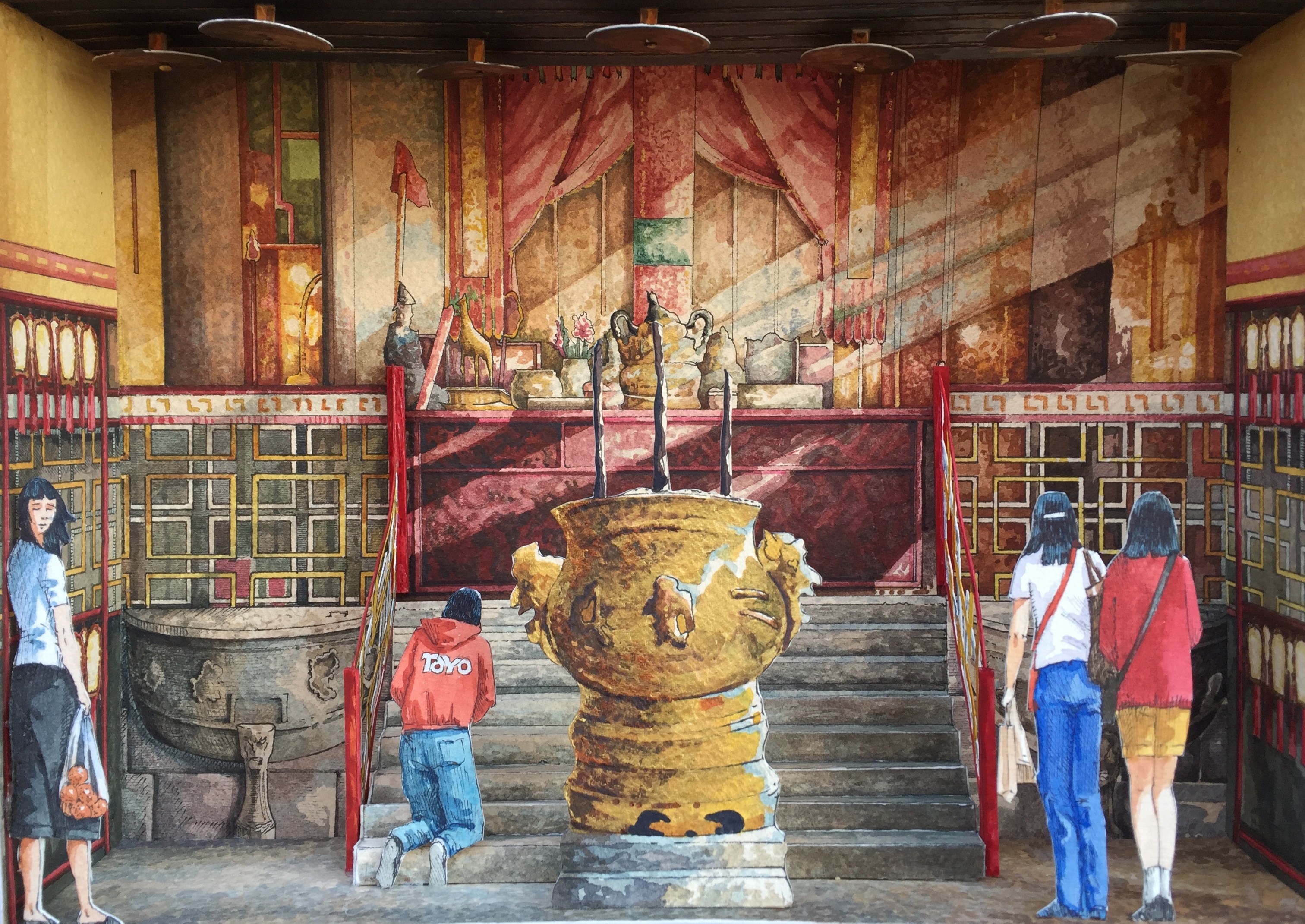 Monolocale 87 ,(Typhoon 13), anno 2019, tecnica mista, cm 35x50