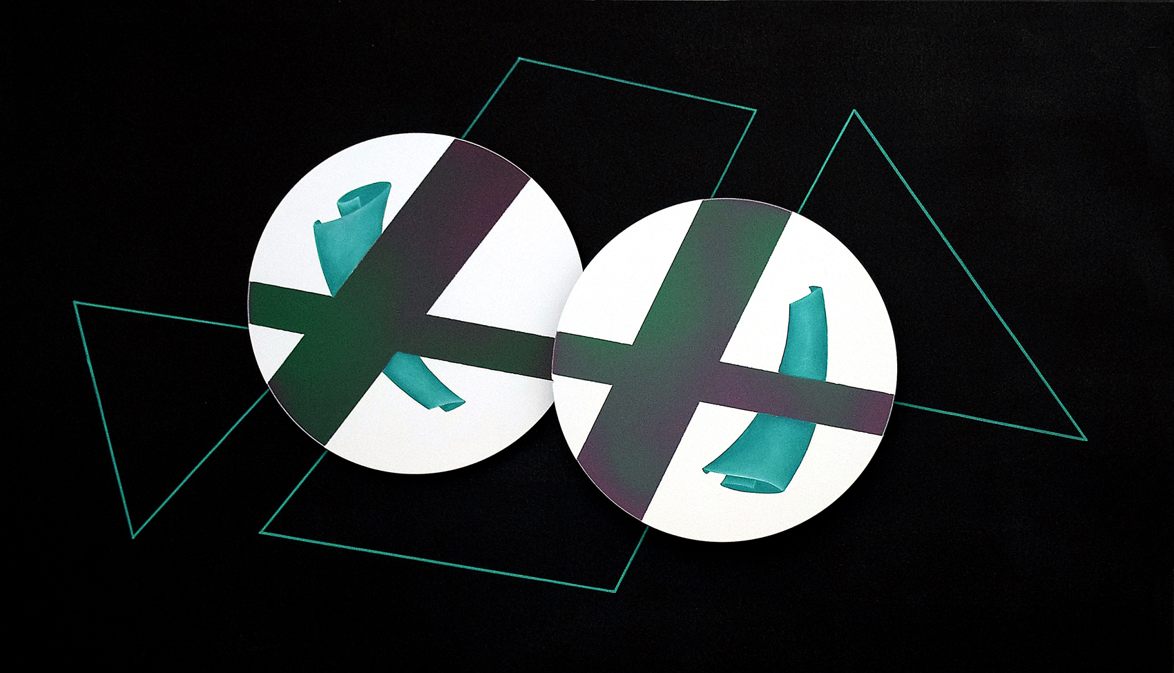 SI 79 cm 40 x 70 2018 Olio e acrilico su dischi di silicio applicati su tavola